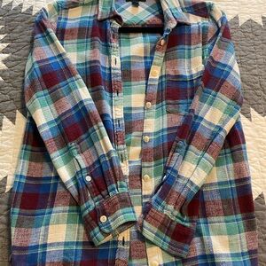 J. Crew Blue Green Burgundy Plaid Shirt